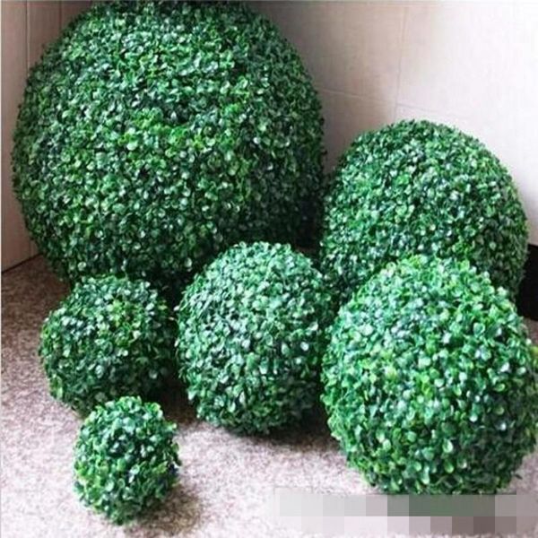 

decorative flowers & wreaths 40cm 16inch artificial plastic milan grass boxwood ball kissing for garden home decor wedding christmas bar par
