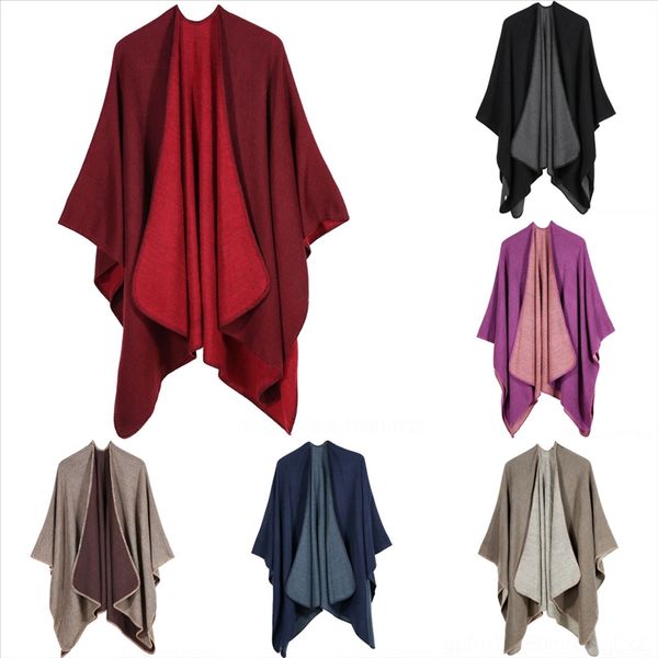 

ddj winter plaid for women stitching scarf cashmere shawl scarf shl cashmere christmas warm gift scarves wraps solid color, Black