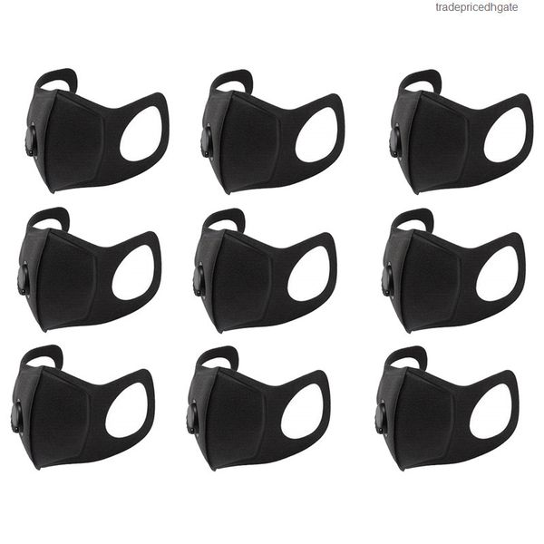 

factoryvdn8pm2.5 anti 9pcs pollution dust men face women black breathable valve mask filter 3d mouth cover