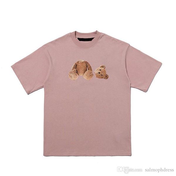 

new fashion summer bear and letter print shirt for men and women short sleeved shirt good quality cotton tees designer t shirts, White;black