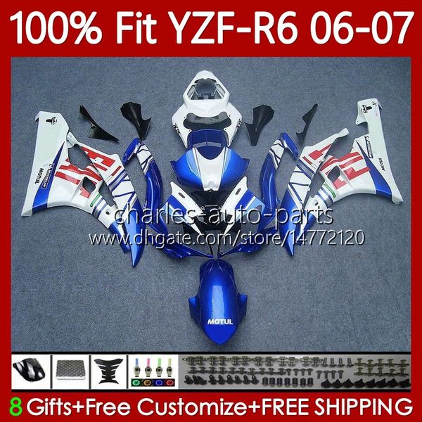100 % passende OEM-Karosserie für Yamaha Moto YZF-R6 YZF600 YZF R 6 600 CC 2006–2007. Karosserie 98Nr
