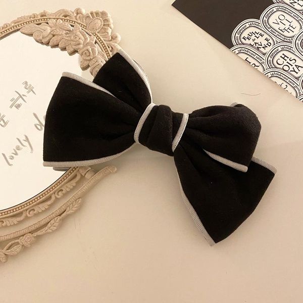 

aomu ins fashion 1pc клипы черный большой черный белый bowknot волос для темперамент женщин аксессуары для волос девушки ювелирных изделий b, Golden;white