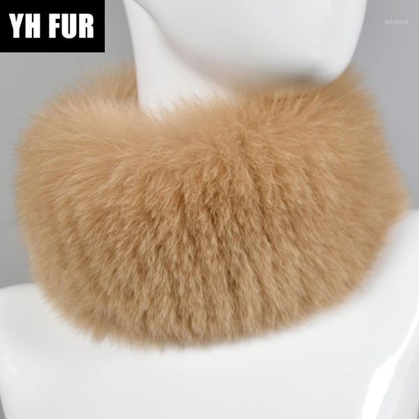 

scarves winter brand women real fur scarf girls warm knitted good elastic ring headband natural soft scarves1, Blue;gray