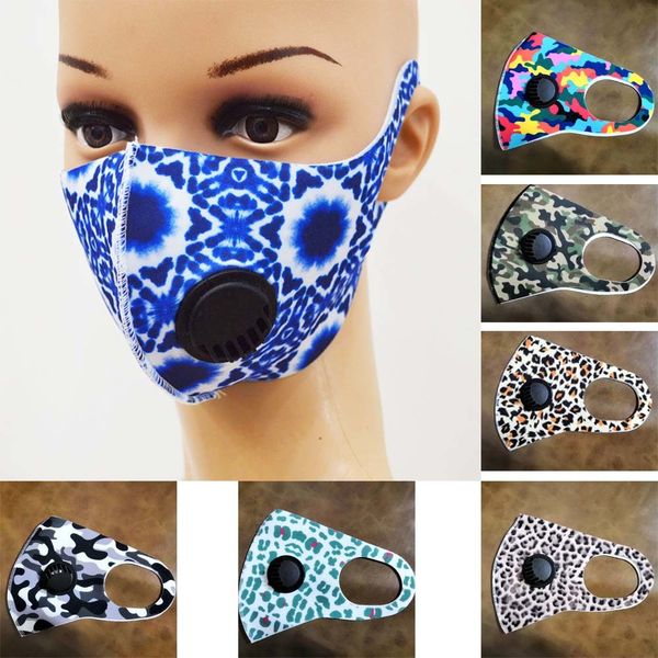 

breathing kids ice silk us valve mask stockanti-dust adjustable face masks camouflage mask washable reusable valv