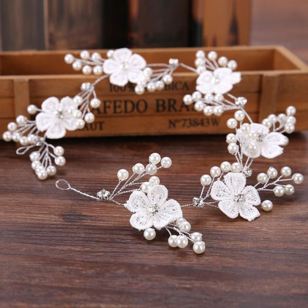 

handmade lace bridal hair accessories new tiara head piece pearl head piece women girls rhinestone pageant tiaras and crowns, Golden;silver