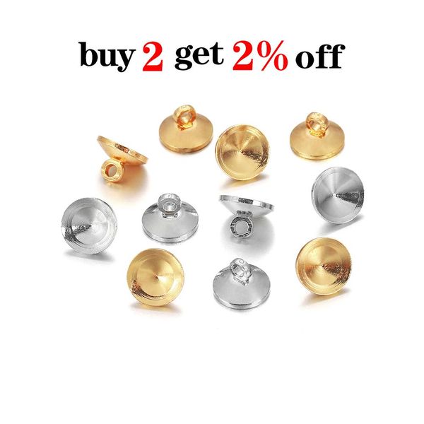 

50pcs lot material copper beads cap fit glass wishing bottle pendant caps connectors for diy jewelry making handmade supplies h jllmhi, Silver