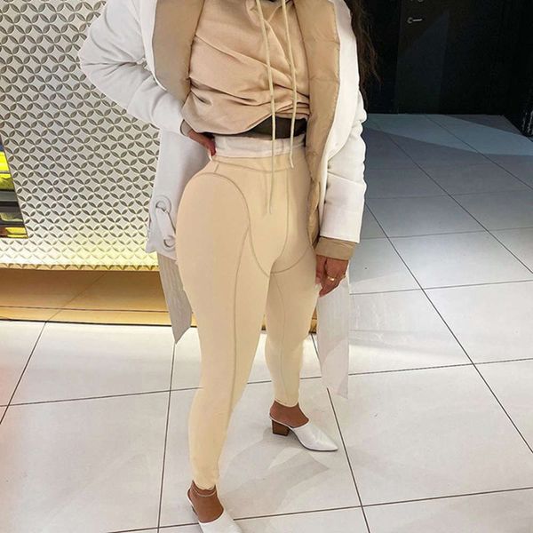 

the big size of delivery quality products2020 autumn new women's solid color tight yoga exercise fitness leggings, Black