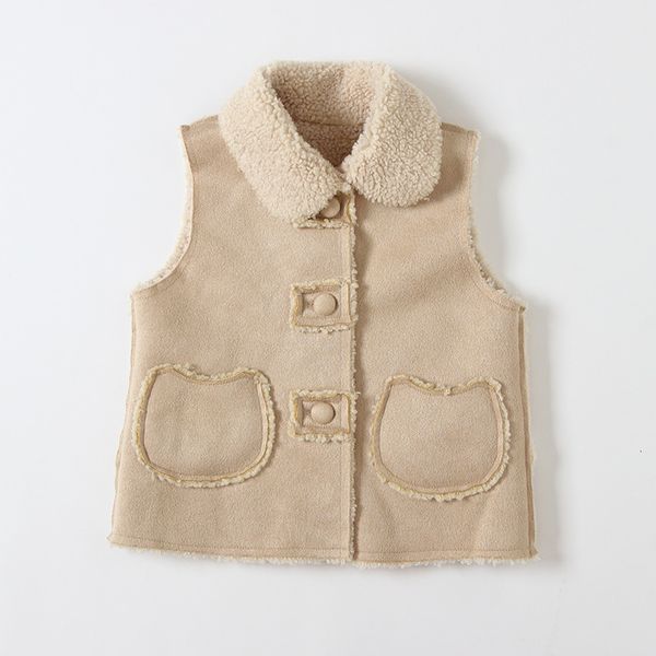

2021 new autumn winter baby fleece plus veet warm children cotton vest 0-4yrs kids waistcoat boys girls sleeveless jacket hp9t, Blue;gray