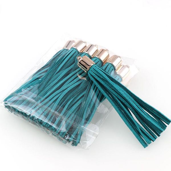 

10pcs 8cm long gold color cap suede leather tassel for keychain straps jewelry fiber fringe diy pendant charms findings h sqcgkz