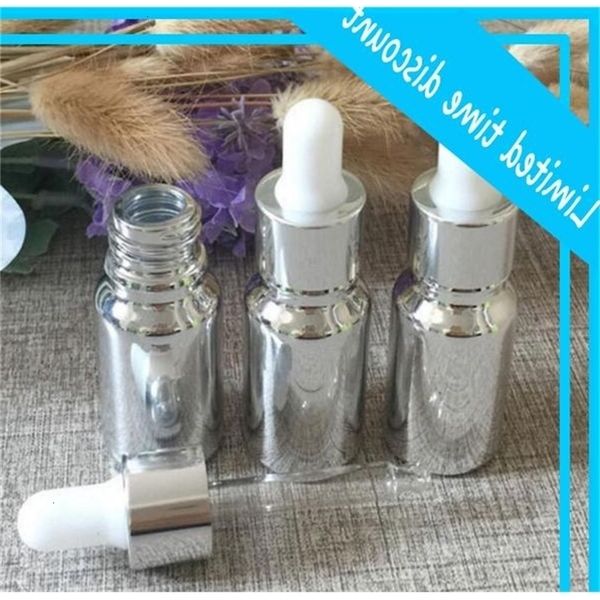 

high-grade 100pcs empty 10ml ,10ml silver colored glass dropper bottles wholesale