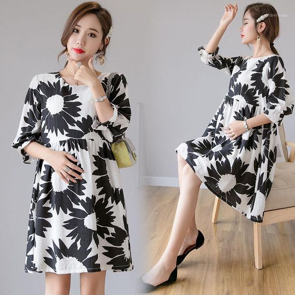 

2020 summer pregnant women chiffon nursing dress half sleeve breastfeeding clothes fashion lactation clothes for pregnant women1, White