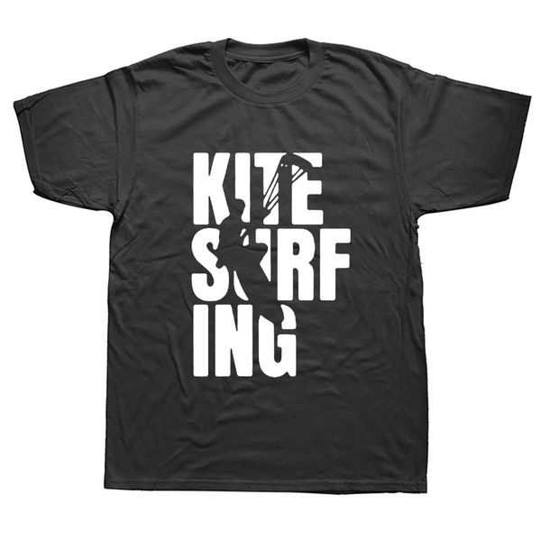 

2021 new men's t-shirt kitesurfing boarding surfinger cool tee funny o-neck printing t shirt harajuku tshirt, White;black