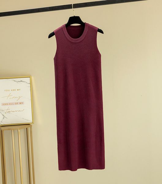 

2021 new solid knit o neck basic sweater tank sleeveless female casual bodycon retro long dress women pullovers bzbv, Black;gray
