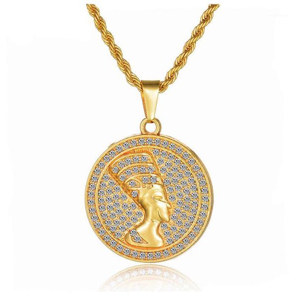 

pendant necklaces explosion ancient egyptian sphinx pharaoh head high hat necklace golden jewelry african gift1, Silver