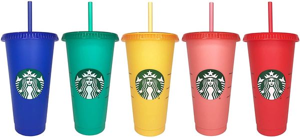 

24oz color mechnection tumblers пластиковые питьевые сока чашка с губной и соломой волшебной кофе кружка козыгранника starbucks изменение цв