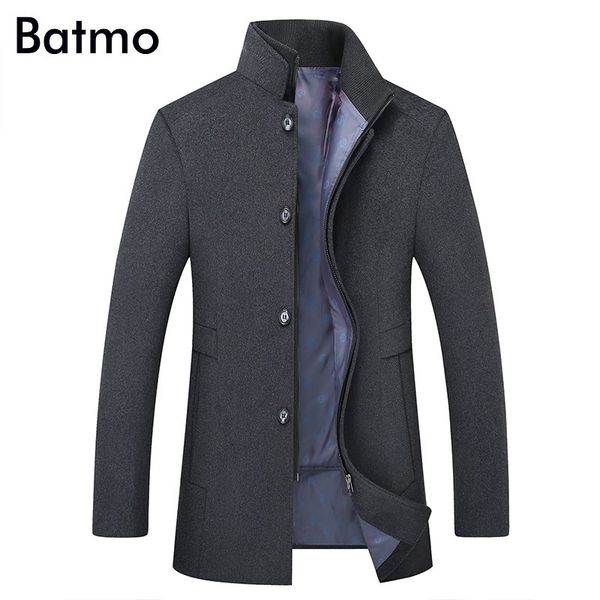 

batmo 2019 new arrival winter wool thicked trench coat men,men's gray wool jackets ,plus-size m-6xl,1818, Black;brown