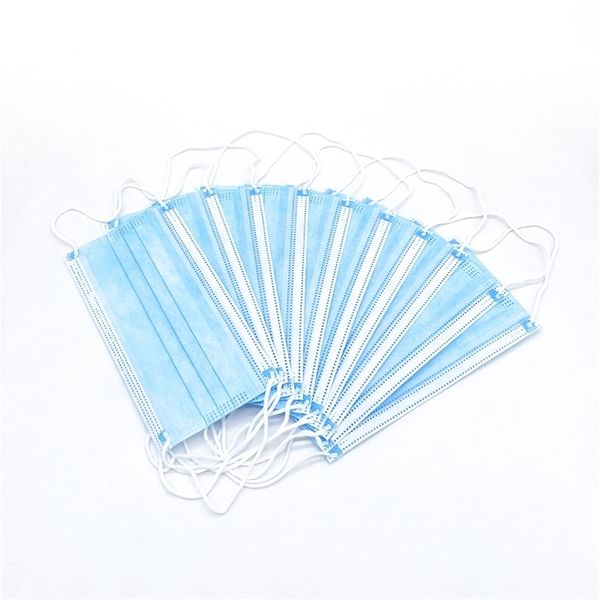 

masks 3-ply facial non-woven protective disposable earloop flat civil face mask