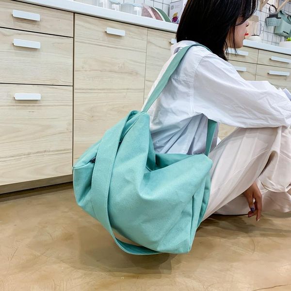 

new fashion messenger bag casual large capacity canvas travel bag student hand single shoulder canvas reusable shopping
