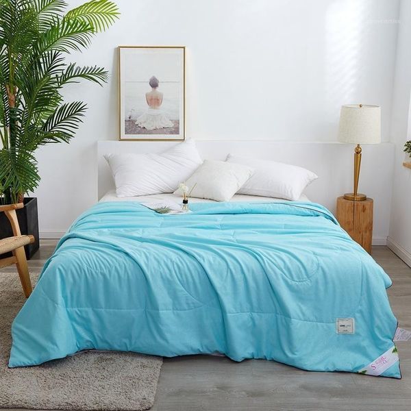 

28 solid color air condition quilt summer thin soft quilted bedspread for student bed sheet quilts bedding1