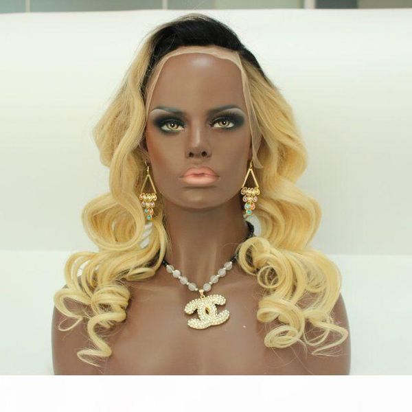 

peruvian ombre human hair lace front wig 130 density blond ombre lace wig 1bt613 ombre full lace wigs with dark roots blond hair, Black;brown