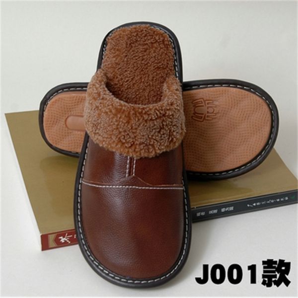 

new 2021 winter cotton slippers women of the men do not slide interior wood floorboards in leather line at home fashion 9hd4, Black