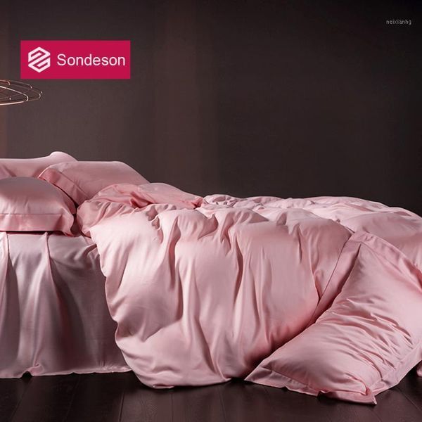 

sondeson beauty 100% mulberry silk noble pink bedding set silky  king duvet cover flat sheet pillowcase quilt cover1