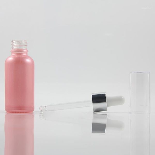 

storage bottles & jars 1oz pink/blue frosted glass hair oil dropper bottle 1