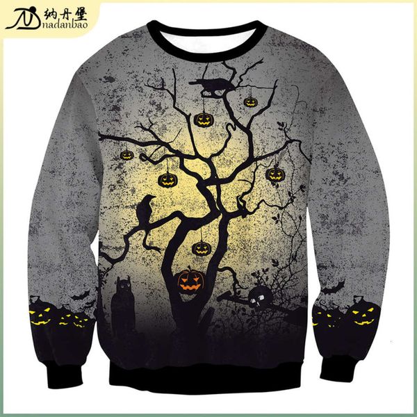 

costum for halloween stage show round neck versatile fashion sweater wwys1018, Black
