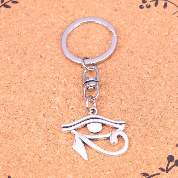 Keychain de moda 33*27 mm Antigo Egito olho de Horus Pingents J￳ias Diy Chain Chain Chain Ring Holder