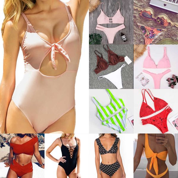 

2019 blue print bikini strap split one piece swimsuit special, White;black