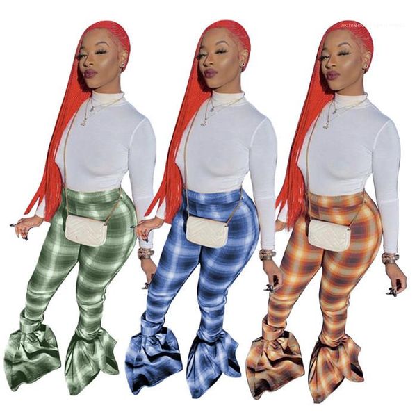 

брюки белых длинных рукавов футболки дама тонкая два частей брюки женщины plaid брюки одежда наборы высокой талия загрузка cut, White