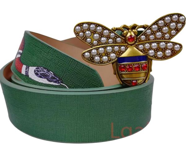 

luxury designer belt bee buckle fashion snake genuine leather women belts men letter 3.8cm waistband, Black;brown