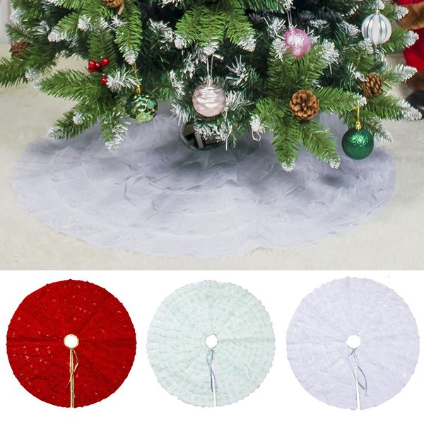 

80cm christmas tree elegant lace skirt for festival decorate holiday atmosphere decor ptlt