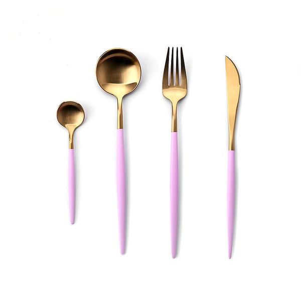 

gold cutlery set forks knives spoons 18 10 stainless steel dinner dinnerware set fork spoon knife chopsticks set dropshipping h bbyjck