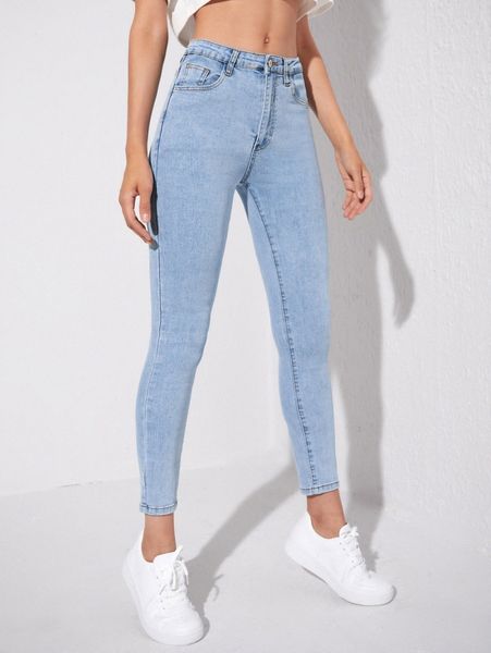 

dark wash skinny jeans 10mc#, Blue
