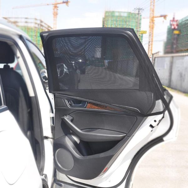 

1 pair car window sun shade dual layer mesh summer auto rear side window sunshade screen car rear side sun visor shade1