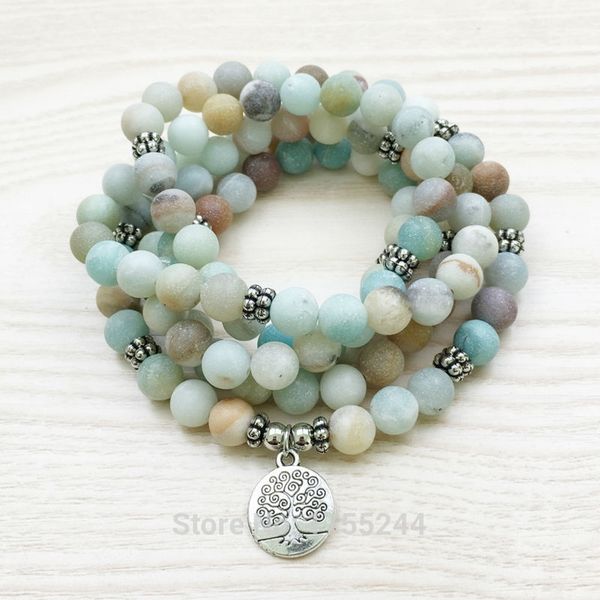 

sn1144 matte 8mm ite 108 mala bracelet or necklace tree of life bracelet yoga jewelry y200730, Black