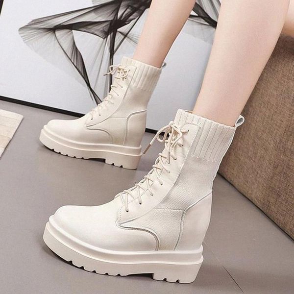 

lucyever black high heels ankle boots for women chunky hidden heels motorcycle boots woman fashion pu leather platform shoes #wh5u