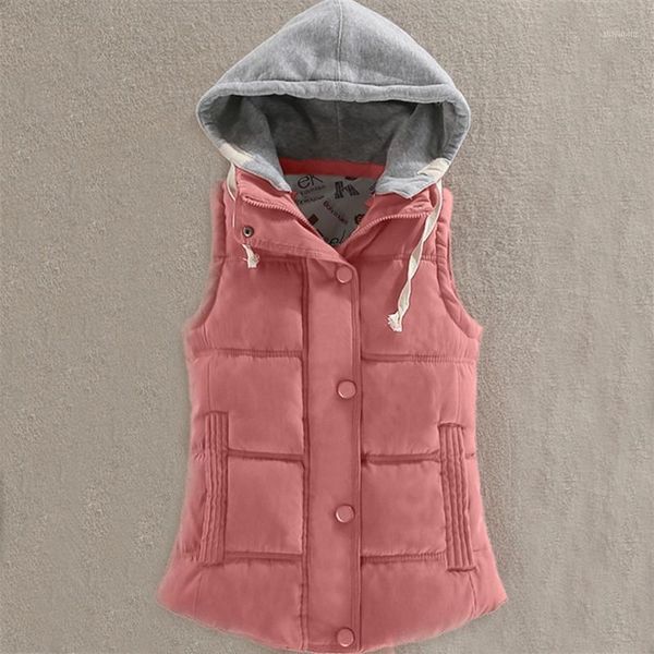 

autumn winter women sleeveless hooded jacket warm thicken down cotton vest coat female short waistcoat parka plus size 6xl a16161, Black;white