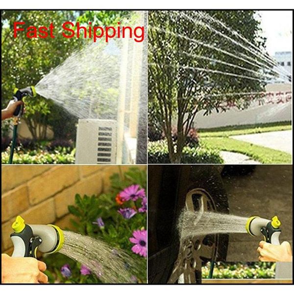 

garden hose nozzle hand sprayer 8 pattern adjustable heavy duty metal slip resistant qylmtw yh_pack