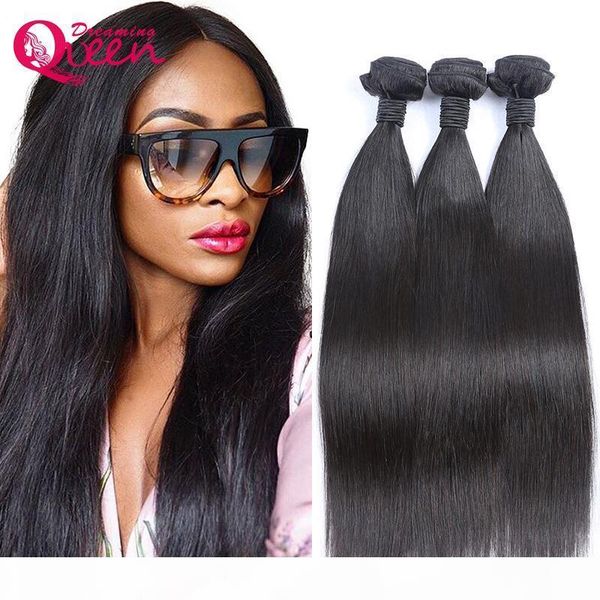 

wholesale straight peruvian indian malaysian brazilian virgin human hair weave bundles remy human hair extensions natural color 1b, Black