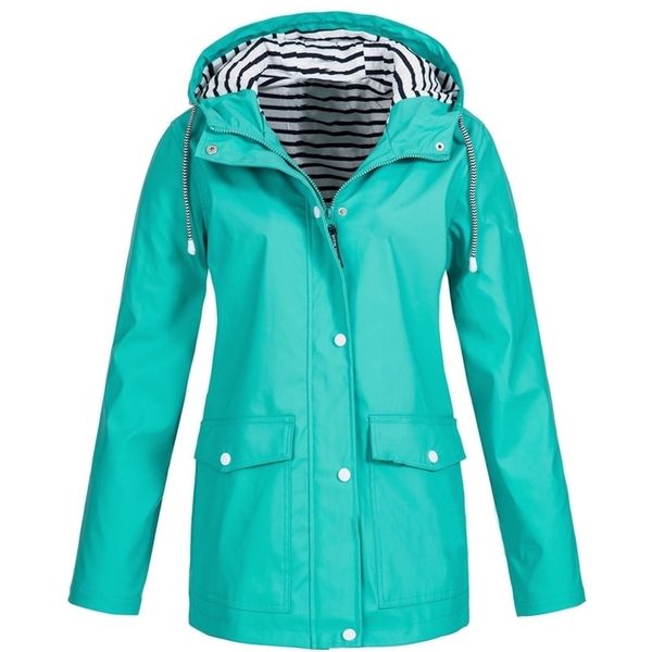 

cinessd women autumn winter waterproof jacket coats false two piece zipper single breasted solid casual hooded trench jackets 201031, Tan;black