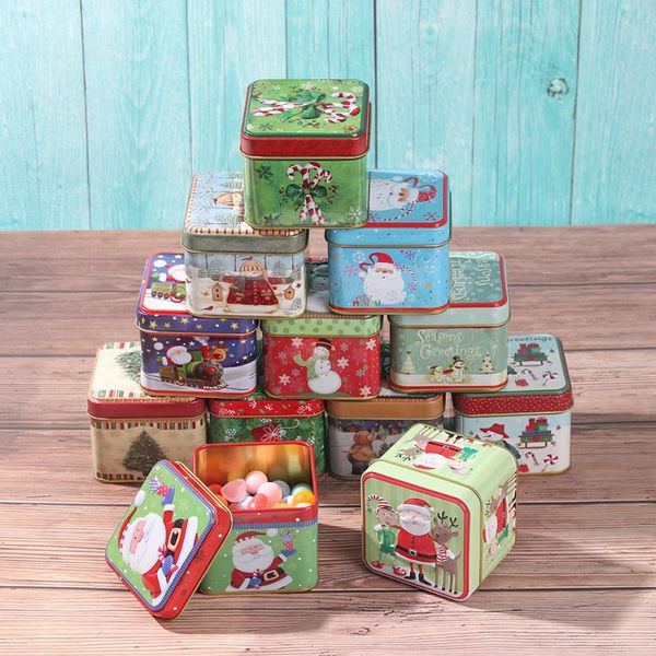

merry christmas metal container cookies storage party christmas supply sealed home cake candy decor box