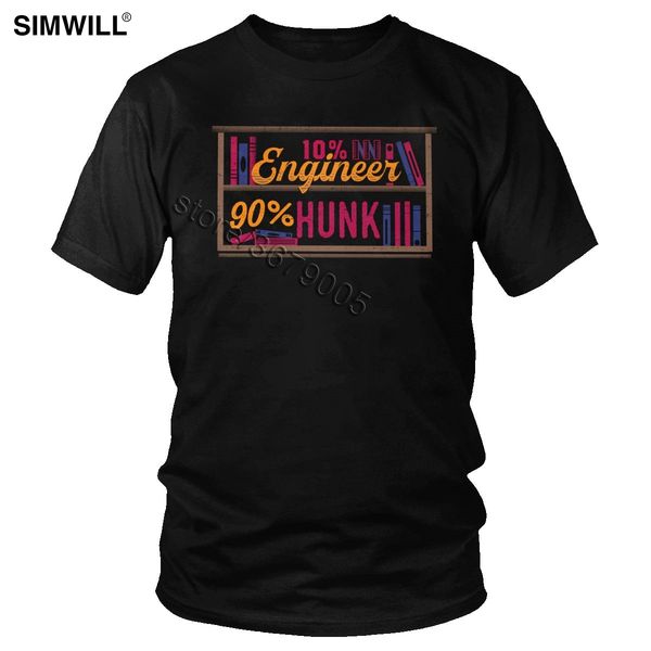 

sport vintage classic engineering t shirt this engineer is 10% brains and 90% hunk t-shirt short sleeve cotton print tee gift clothing