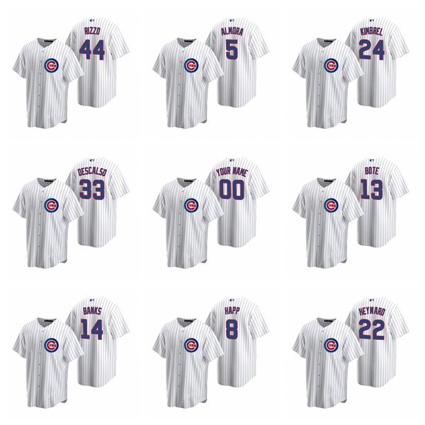 

chicago cubs men's javier baez white contreras heyward hendricks schwarber rizzo home lester banks bote kimbrel descalso darvis, Black