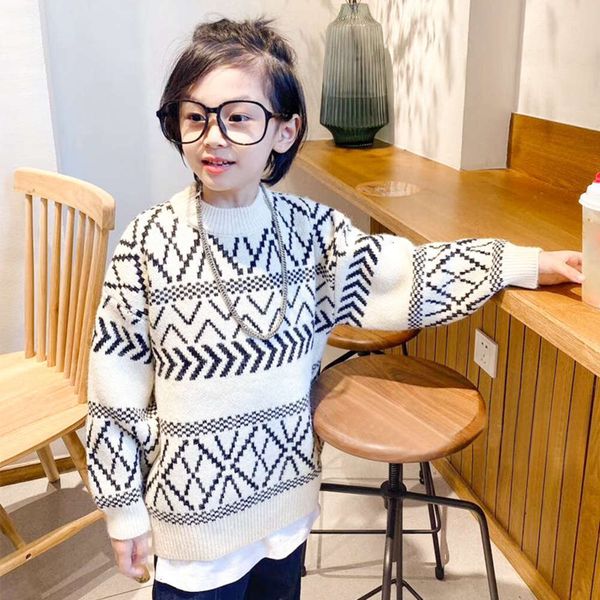 

winter clothing girl's sweater plush thickened new middle school children's and little girls' versatile warm hz6h, Blue