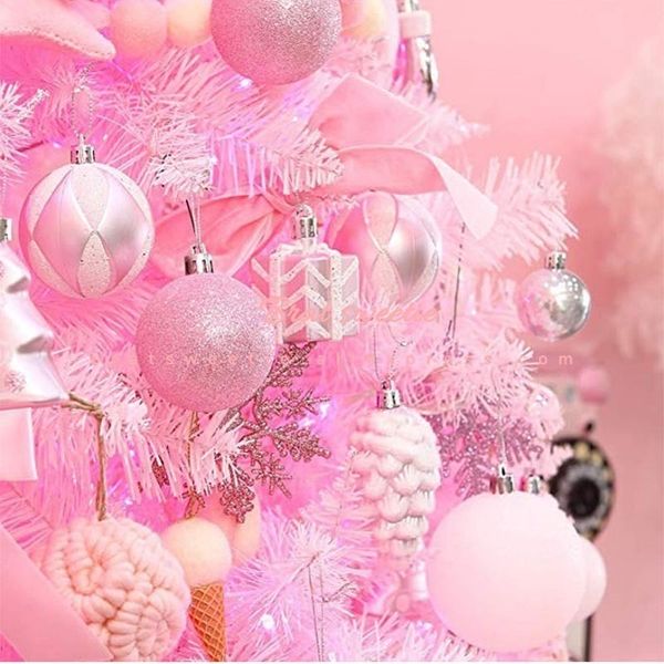 

2020 navidad 24pcs pink gold red christmas balls ornaments xmas tree decorations toys for home noel party decor supplies