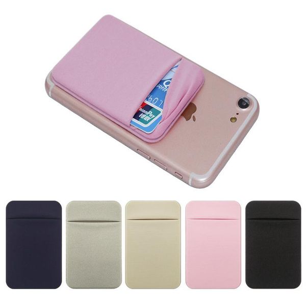 

elastic stretch lycra adhesive cell phone id credit card holder women men sticker pocket wallet case card holder for ce wmtele