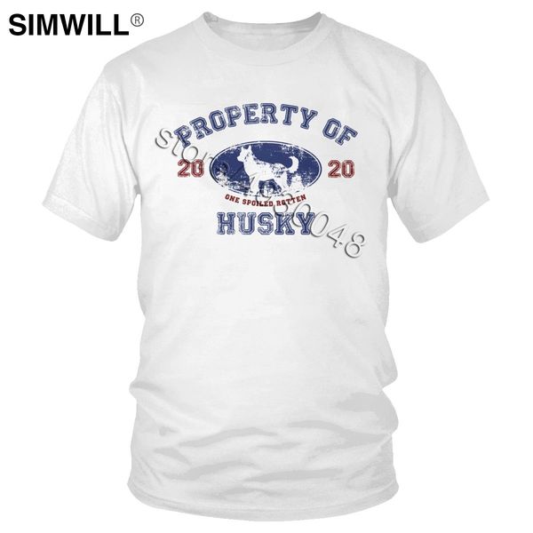 

sport 2020 new vintage property of siberian husky t shirt for men 100% cotton dog lover gift t-shirt unique short sleeved summer tee
