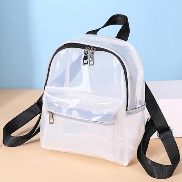 

backpack fashion women transparent versatile student bags youth pvc backpacks spring fashion1
